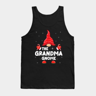 The Grandma Gnome Matching Family Christmas Pajama Tank Top